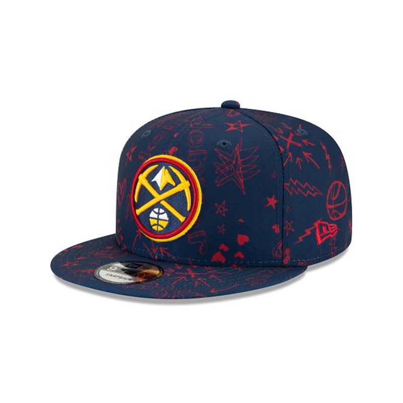 NBA Denver Nuggets Doodle 9Fifty Snapback (DJB1337) - Blue New Era Caps